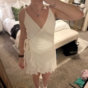 Gianni Bini Cream Mini Wrap Dress